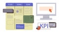 Project Management Workflow with Kanban Board, KPI Metrics, and Task Tracking Elements Royalty Free Stock Photo