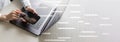 Project Management and Scheduling Using Digital Tools on a Wide Banner, Business and Technology Concept