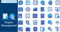 Project Management and Task Tracking solid icons set for Business, Workflow, Productivity and Planning. fully editable eps 10 Royalty Free Stock Photo