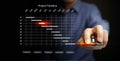Project manager planning and schedule:. A man, with computer mouse, using a project timeline to ensure timely completion. Project Royalty Free Stock Photo