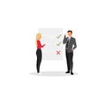 Project manager planning tasks flat vector illustration. Businessman, entrepreneur and personal assistant isolated cartoon