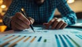 Project Manager Utilizing Gantt Chart Schedule For Task And Deliverable Planning