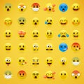 Cartoon emoji collection. Set of emoticons with different mood.