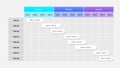 Project planning chart for visualizing deadlines and milestones over a 90-day timeline, featuring week-by-week breakdowns. Ideal Royalty Free Stock Photo