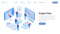 Project planning isometric website template