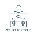 Project portfolio vector line icon, linear concept, outline sign, symbol