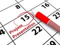 project presentation on calendar Royalty Free Stock Photo