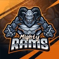 Mighty rams esport mascot logo design Royalty Free Stock Photo