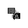 Project report black icon concept. Project report flat vector symbol, sign, illustration. Royalty Free Stock Photo