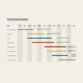 Project Schedule Infographic Template with Colorful Bars. Editable Vector Calendar and Graph Royalty Free Stock Photo