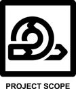 project scope, agile, scope, boundary, framework, scrum outline icon