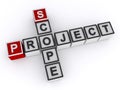 Project scope word block on white