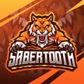 Sabertooth esport mascot logo design Royalty Free Stock Photo