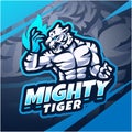 Mighty tiger esport mascot logo design