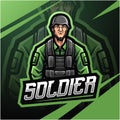 Soldier mascot esport gaming logo