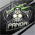 Panda fighter esport mascot logo