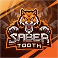 Sabertooth esport mascot logo design Royalty Free Stock Photo