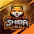 Shibainu esport mascot logo design Royalty Free Stock Photo