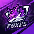 Fox head esport mascot logo design Royalty Free Stock Photo