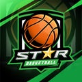 Star basketball esport mascot logo design Royalty Free Stock Photo