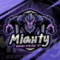 Mighty beast esport mascot logo design Royalty Free Stock Photo