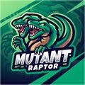 Mutant raptor esport mascot logo design Royalty Free Stock Photo