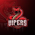 Red viper snake mascot logo design