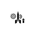 Project startup black icon concept. Project startup flat vector symbol, sign, illustration. Royalty Free Stock Photo