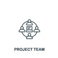 Project Team icon. Line simple icon for templates, web design and infographics Royalty Free Stock Photo