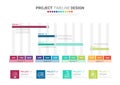 Project time plan business template with 4 project tasks in year or 12 months. Easy to use for your website or presentation