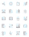 Project tracking linear icons set. Progress, Schedule, Milests, Deadlines, Goals, Tasks, Timeframe line vector and