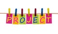 Project word on laundry hook Royalty Free Stock Photo