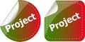 Project word. stickers set, web icon button isolated on white Royalty Free Stock Photo