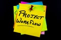 Project workflow management process vector illustration chart sticky note