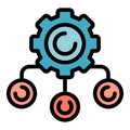 Project working system icon color outline vector Royalty Free Stock Photo