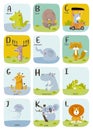 Cute Animal alphabet vector illustration. Royalty Free Stock Photo