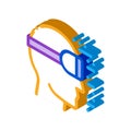 Projecting reality through special glasses isometric icon vector illustration