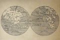 1492 Projection of the Behaim Erdapfel, the oldest surviving terrestrial globe Royalty Free Stock Photo