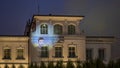 projection of an image of Volodymyr Zelenskyj on the facade of the Russian Embassy in Copenhagen