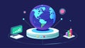 A projection mapping installation illuminating a plain globe with dynamic visuals and data visualizations showcasing how Royalty Free Stock Photo