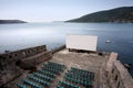 Projection Screen on Herceg Novi fortress Royalty Free Stock Photo