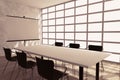 Projection Screen, Table and Chairs in Office Room Royalty Free Stock Photo