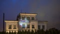 projection of an Ukrinian image on the facade of the Russian Embassy in Copenhagen