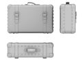 Gray closed suitcase