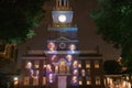 Projections of Founding Fathers on outside of Independence Hall, Philadelphia, Pennsylvania Royalty Free Stock Photo