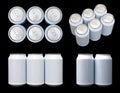 Projections of a six pack blank beverage cans Royalty Free Stock Photo