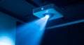 Projector Beam in Dark Room Royalty Free Stock Photo