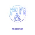 Projector blue gradient concept icon