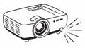 Projector device, presentation and multimedia technology vector design Generative AI
