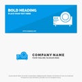 Projector, Film, Movie, Multi Media SOlid Icon Website Banner and Business Logo Template